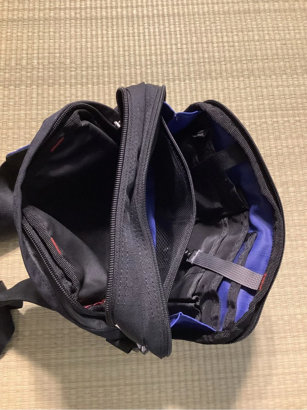 Vintage REI Co-op Fanny Pack Black Blue Utility Bag Travel Hiking